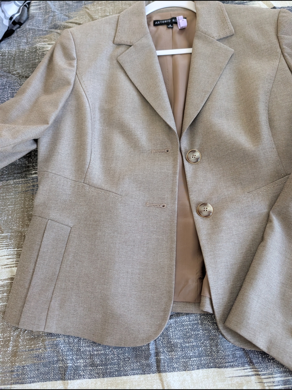 Antonio Melani Women's Taupe Tailored Blazer - Picture 6 of 6